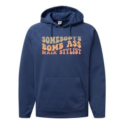 Somebody's Bomb Ass Hairstylist Performance Fleece Hoodie