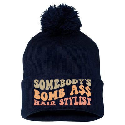 Somebody's Bomb Ass Hairstylist Pom Pom 12in Knit Beanie