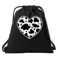 Skin black and white Heart Cow Farmer cows Drawstring Bag