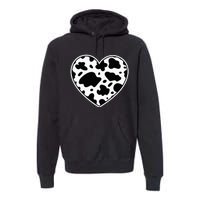 Skin black and white Heart Cow Farmer cows Premium Hoodie