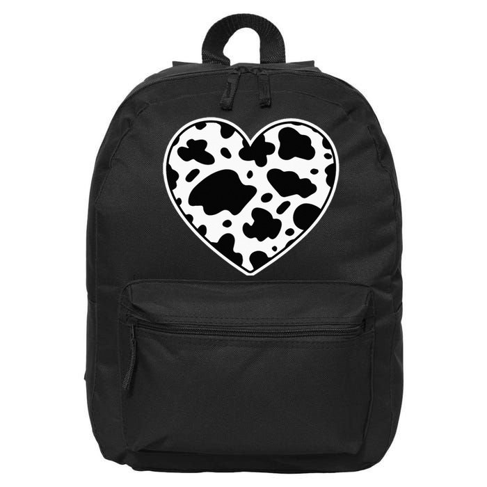 Skin black and white Heart Cow Farmer cows 16 in Basic Backpack