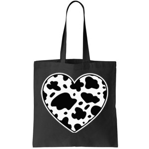 Skin black and white Heart Cow Farmer cows Tote Bag