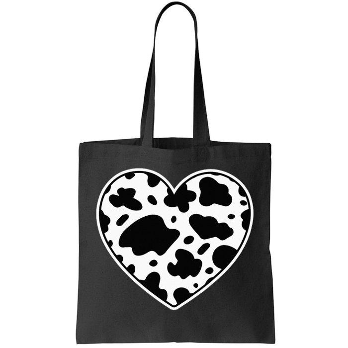 Skin black and white Heart Cow Farmer cows Tote Bag