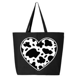 Skin black and white Heart Cow Farmer cows 25L Jumbo Tote