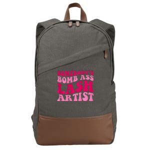 Somebody's Bomb Ass Lash Artist Funny Lash Tech Funny Groovy Cotton Canvas Backpack