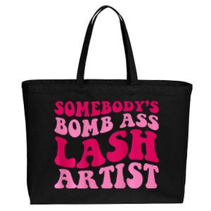 Somebody's Bomb Ass Lash Artist Funny Lash Tech Funny Groovy Cotton Canvas Jumbo Tote