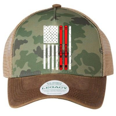 Ski Boarding American Flag Sport Hobby Legacy Tie Dye Trucker Hat