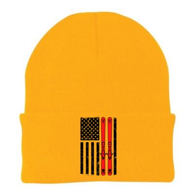 Ski Boarding American Flag Sport Hobby Knit Cap Winter Beanie