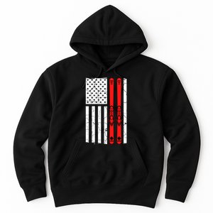 Ski Boarding American Flag Sport Hobby Hoodie