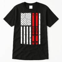 Ski Boarding American Flag Sport Hobby Tall T-Shirt