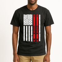 Ski Boarding American Flag Sport Hobby Tall T-Shirt