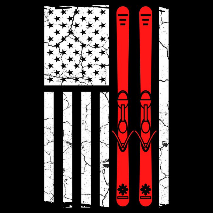 Ski Boarding American Flag Sport Hobby Tall T-Shirt