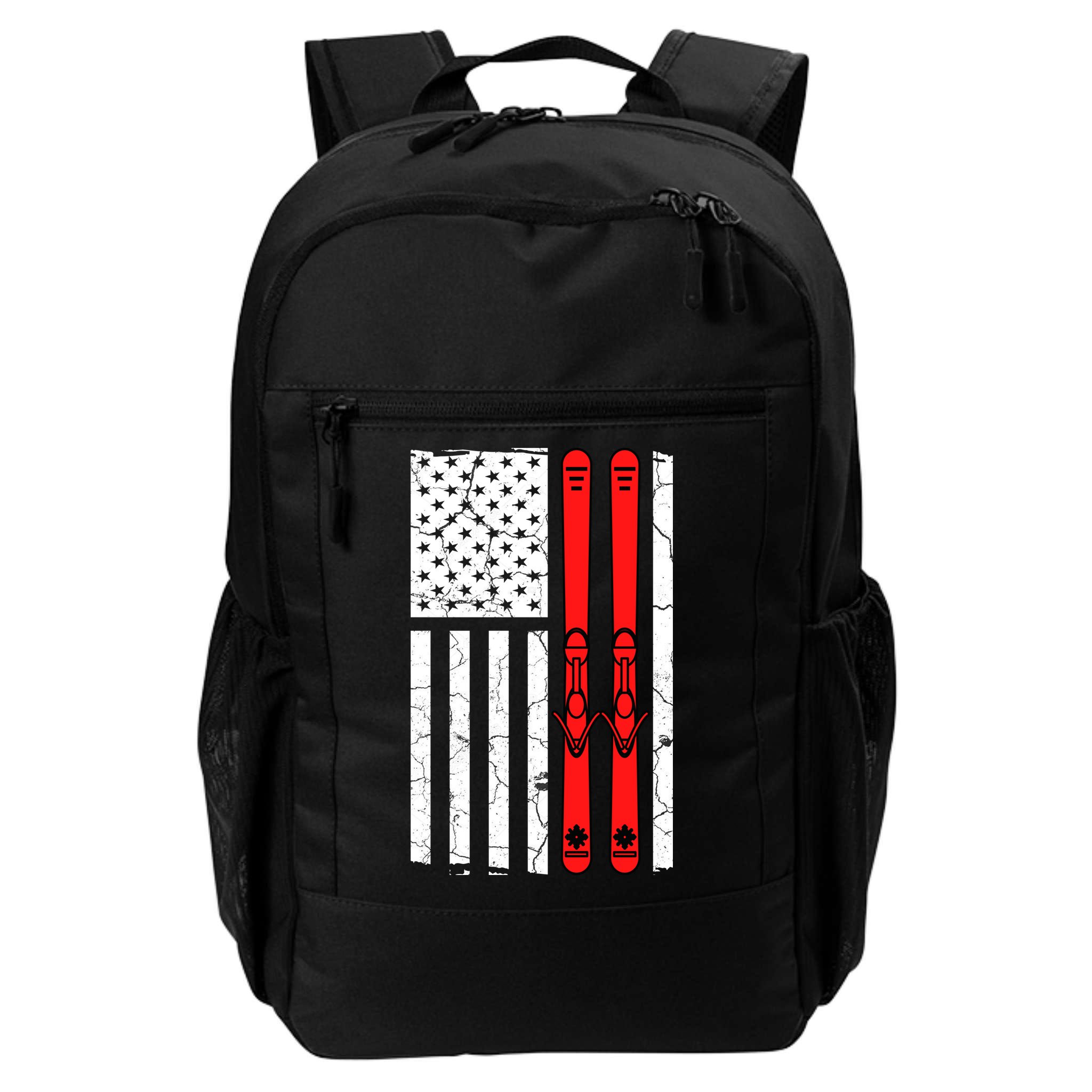 Ski Boarding American Flag Sport Hobby Backpack