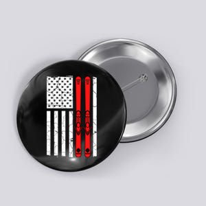 Ski Boarding American Flag Sport Hobby Button