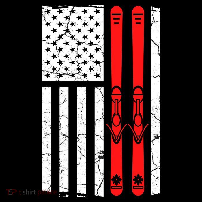 Ski Boarding American Flag Sport Hobby Flatbill Hat