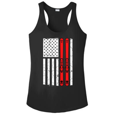 Ski Boarding American Flag Sport Hobby Ladies PosiCharge Competitor Racerback Tank