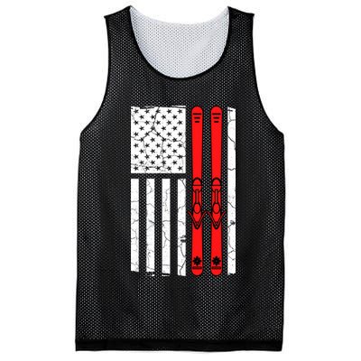 Ski Boarding American Flag Sport Hobby Mesh Reversible Basketball Jersey Tank