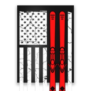 Ski Boarding American Flag Sport Hobby Poster