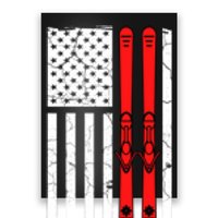 Ski Boarding American Flag Sport Hobby Poster