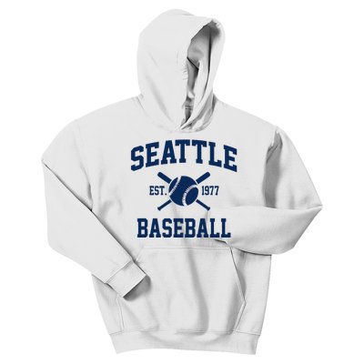 Seattle Baseball Athletic Vintage Sports Team Fan Kids Hoodie