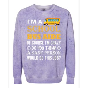 School Bus Aide Funny Back to School Colorblast Crewneck Sweatshirt