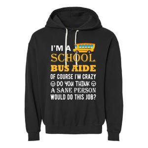 School Bus Aide Funny Back to School Garment-Dyed Fleece Hoodie