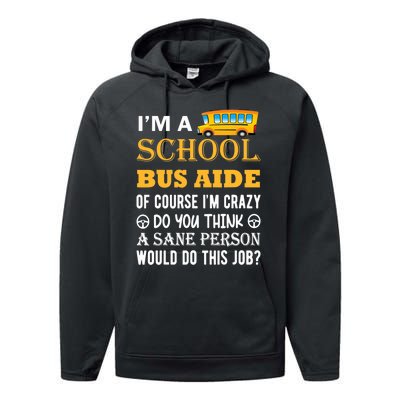 School Bus Aide Funny Back to School Performance Fleece Hoodie