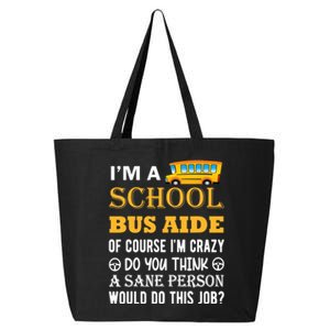 School Bus Aide Funny Back to School 25L Jumbo Tote