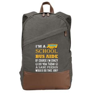 School Bus Aide Funny Back to School Cotton Canvas Backpack