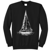 Sailor Boating Anchor Simple Line Drawing Sailboat Sailing Sweatshirt