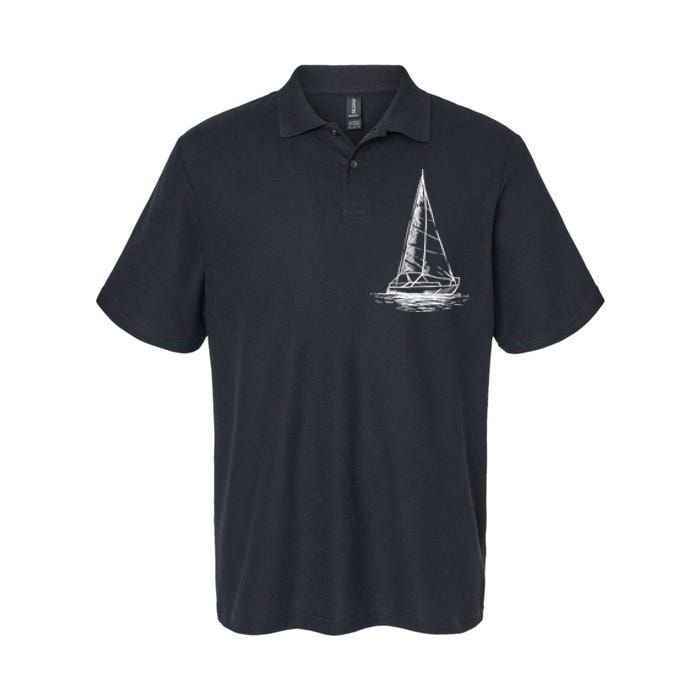 Sailor Boating Anchor Simple Line Drawing Sailboat Sailing Softstyle Adult Sport Polo