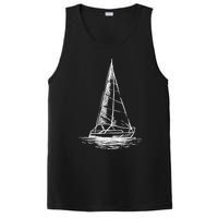 Sailor Boating Anchor Simple Line Drawing Sailboat Sailing PosiCharge Competitor Tank