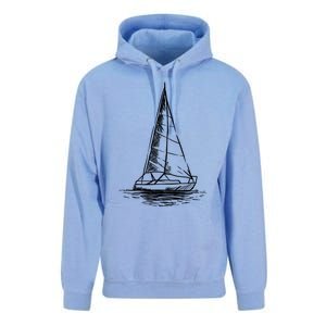 Sailor Boating Anchor Simple Line Drawing Sailboat Sailing Unisex Surf Hoodie