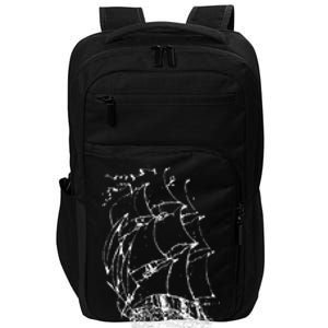 Sailor Boating Anchor Simple Line Drawing Sailboat Sailing Impact Tech Backpack