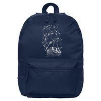 Sailor Boating Anchor Simple Line Drawing Sailboat Sailing 16 in Basic Backpack