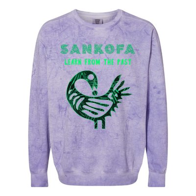 Sankofa Bird Afrocentric Adinkra Symbol Forest Pattern Great Gift Colorblast Crewneck Sweatshirt