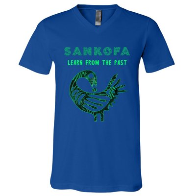 Sankofa Bird Afrocentric Adinkra Symbol Forest Pattern Great Gift V-Neck T-Shirt