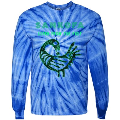 Sankofa Bird Afrocentric Adinkra Symbol Forest Pattern Great Gift Tie-Dye Long Sleeve Shirt