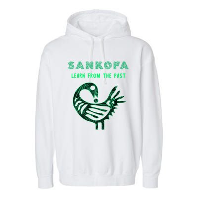 Sankofa Bird Afrocentric Adinkra Symbol Forest Pattern Great Gift Garment-Dyed Fleece Hoodie