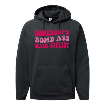 Somebody's Bomb Ass Hairstylist Performance Fleece Hoodie