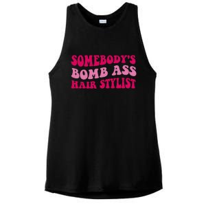 Somebody's Bomb Ass Hairstylist Ladies PosiCharge Tri-Blend Wicking Tank