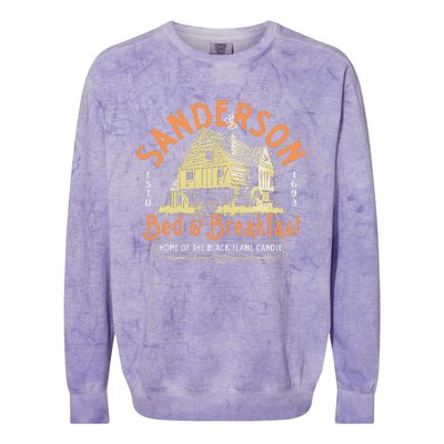 Sanderson Bed And Breakfast Home Of The Black Flame Candle 1693 Colorblast Crewneck Sweatshirt