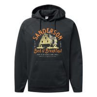 Sanderson Bed And Breakfast Home Of The Black Flame Candle 1693 Performance Fleece Hoodie