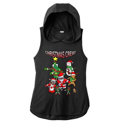 Santa Black African American Christmas Crew Flossing Floss TShirt Ladies PosiCharge Tri-Blend Wicking Draft Hoodie Tank