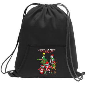 Santa Black African American Christmas Crew Flossing Floss TShirt Sweatshirt Cinch Pack Bag