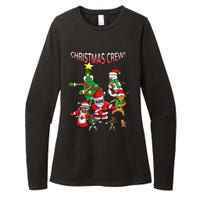 Santa Black African American Christmas Crew Flossing Floss TShirt Womens CVC Long Sleeve Shirt