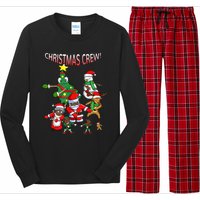 Santa Black African American Christmas Crew Flossing Floss TShirt Long Sleeve Pajama Set