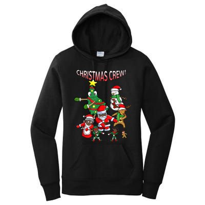 Santa Black African American Christmas Crew Flossing Floss TShirt Women's Pullover Hoodie