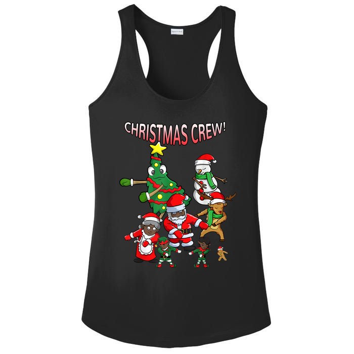 Santa Black African American Christmas Crew Flossing Floss TShirt Ladies PosiCharge Competitor Racerback Tank