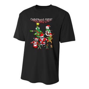 Santa Black African American Christmas Crew Flossing Floss TShirt Youth Performance Sprint T-Shirt